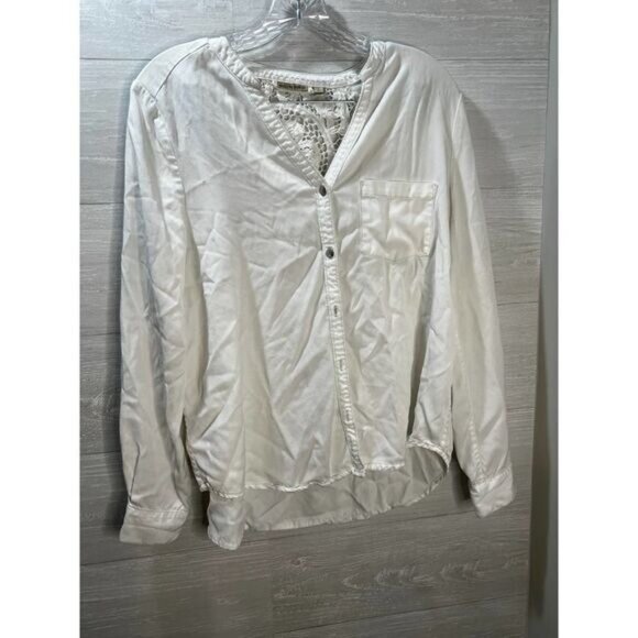 Anthropologie Holding‎ Horses Prairie White Chambray Shirt Small - Picture 2 of 8